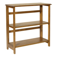 OSP Home Furnishings BNN27-GB Bandon 3 Shelf Bookcase in Ginger Brown with Folding Assembly